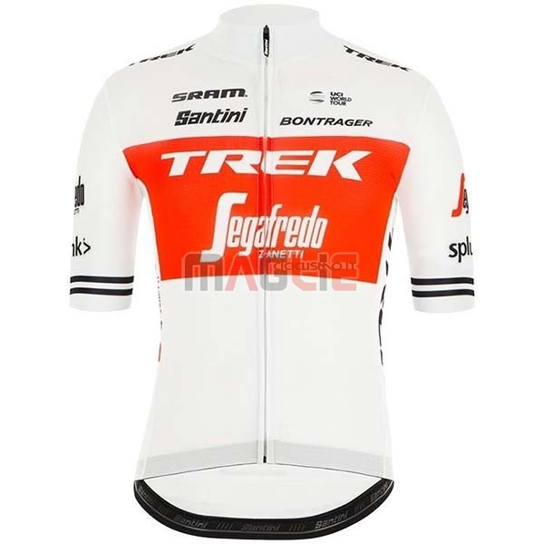 Maglia Trek Segafredo Manica Corta 2019 Bianco Rosso - Clicca l'immagine per chiudere